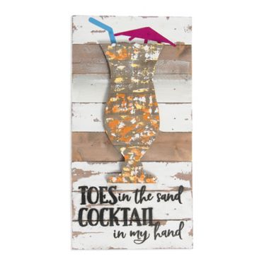 Sweet Bird &amp; Co&trade; Toes in the Sand 8-Inch x 18-Inch Reclaimed Wood/Metal Wall Art. View a larger version of this product image.