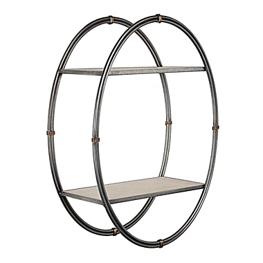 Masterpiece Art Gallery 23-Inch x 16-Inch Wood and Metal Oval Hanging Wall Shelf. View a larger version of this product image.