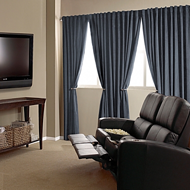 Absolute Zero Velvet Room Darkening Home Theater Curtain Panels (Single). View a larger version of this product image.