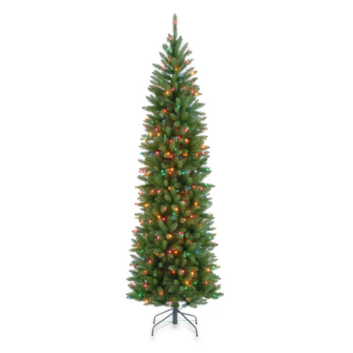 National Tree Kingswood Fir Hinged PreLit Pencil Christmas Tree with