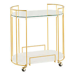 LumiSource® Canary Mirror & Marble Bar Cart