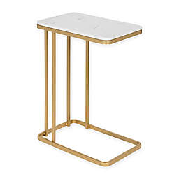 Kate and Laurel Credele C-Shaped Sofa Table in Gold