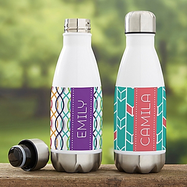 Geometric Personalized Insulated Water Bottle. View a larger version of this product image.