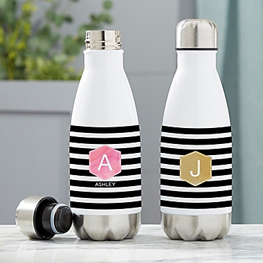 Modern Stripe Personalized Water Bottle. View a larger version of this product image.