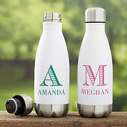 Striped Monogram Personalized Insulated Water Bottle