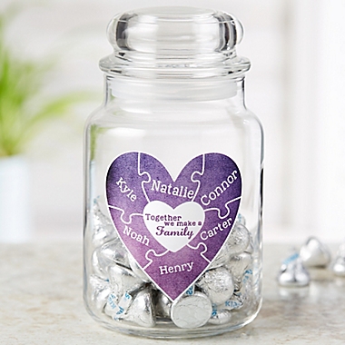 Together We Make A Family Personalized Glass Treat Jar. View a larger version of this product image.