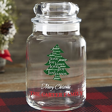 Christmas Tree Personalized Candy Jar. View a larger version of this product image.