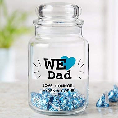 We Love...Personalized Glass Treat Jar for Him. View a larger version of this product image.