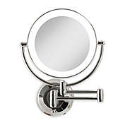 Zadro&trade; 10X/1X Dual-Sided Round LED Lighted Wall Mount Mirror in Chrome