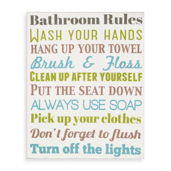 Bathroom Rules Wall Art Bed Bath & Beyond