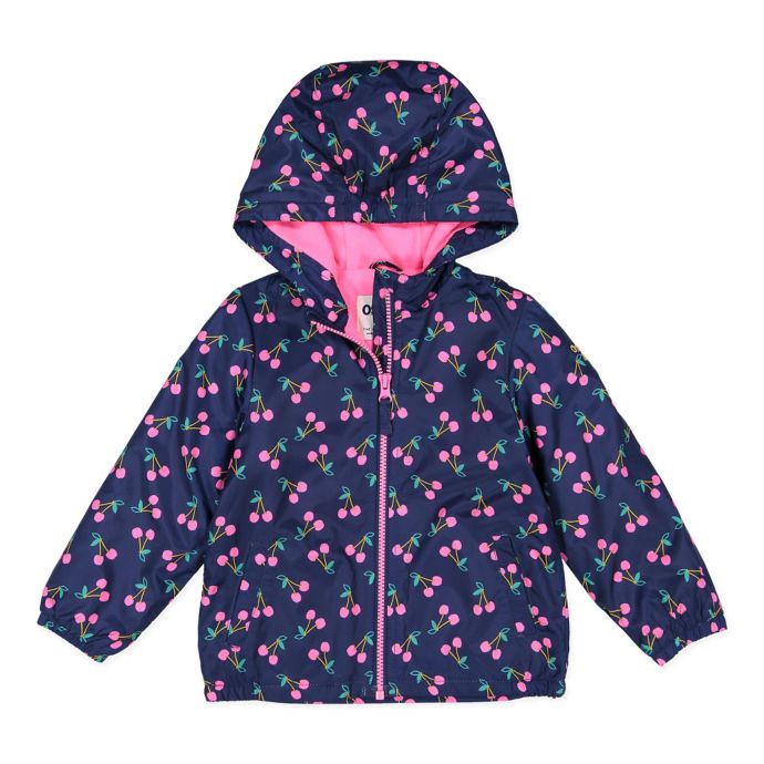 OshKosh B'gosh® Cherry Hooded Jacket in Navy | Bed Bath & Beyond