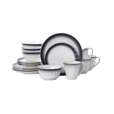 black and white dish set