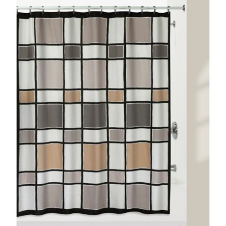 Creative Bath Color Block Shower Curtain In Neutral Bed Bath