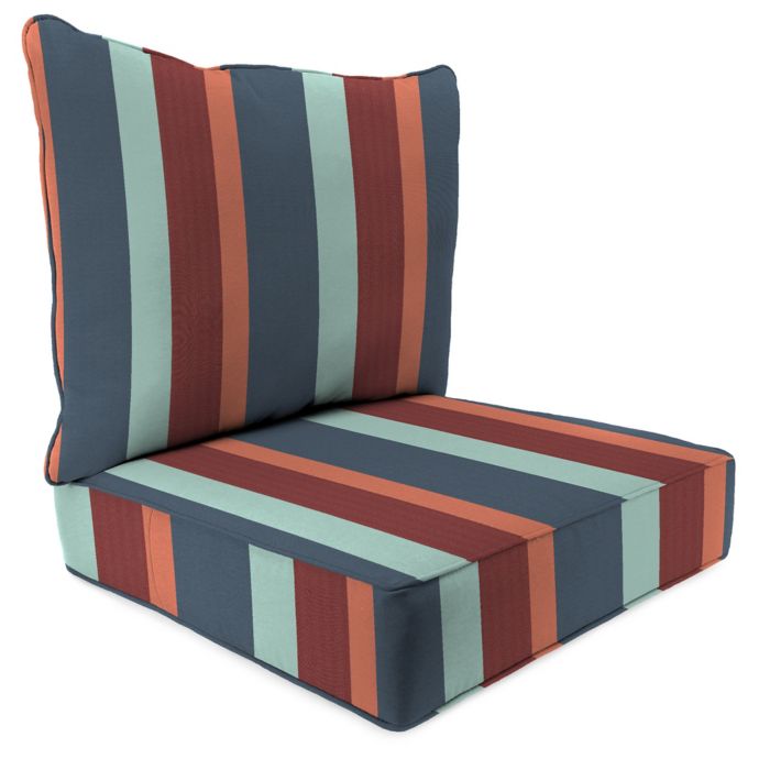 Stripe 24-Inch x 24-Inch 2-Piece Deep Seat Chair Cushion in Sunbrella ...