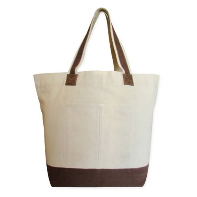 grey canvas tote bag