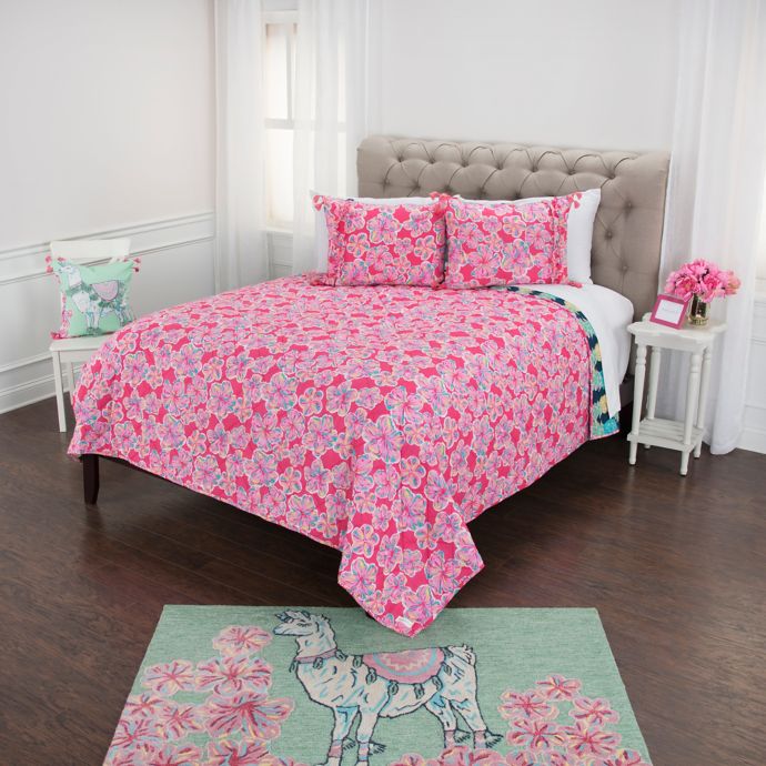Simply Southern Pineapple Flower Reversible Quilt Set Bed Bath