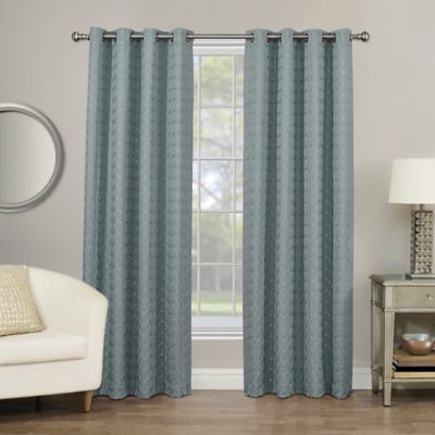 Bed Bath Beyond Canadarings Circle Embroidered 108 Inch Grommet 100 Blackout Window Curtain Panel In Slate Blue Dailymail