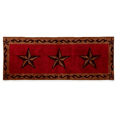 HiEnd Accents 24&quot; x 60&quot; Star Print Bath Rug in Red. View a larger version of this product image.