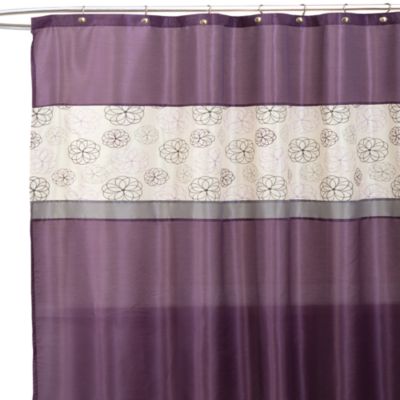 purple and grey shower curtain