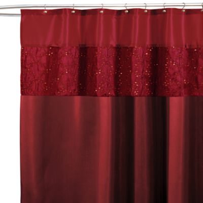red shower curtain liner