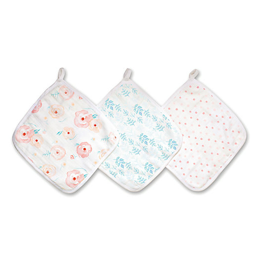 Alternate image 1 for aden + anais™ essentials 3-Pack Full Bloom Washcloths in Pink