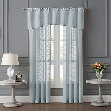 Details about   Tiburon Sheer Window Valance in White 