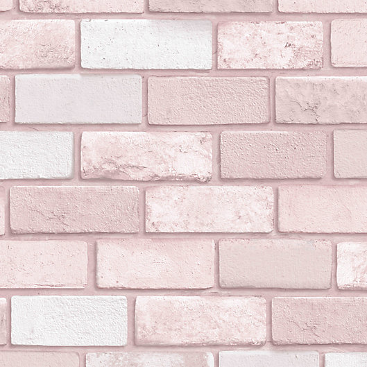 Alternate image 1 for Arthouse Diamond Pink Brick Wallpaper