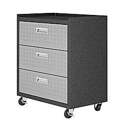 Manhattan Comfort Fortress 31.5-Inch Mobile Garage Cabinet with Drawers in Grey
