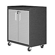 Manhattan Comfort Fortress 31.5-Inch Mobile Garage Cabinet with Shelves in Grey