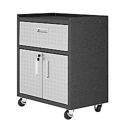 Manhattan Comfort Fortress 31.5-Inch Mobile Garage Cabinet with Drawer & Shelf in Grey