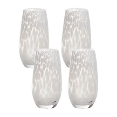 white drinking glasses