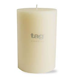 tag 4-Inch x 6-Inch Unscented Long Burning Pillar Candle in Ivory