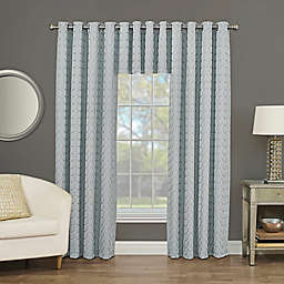 Rings Circle Embroidered Blackout Window Curtain Panel and Valance