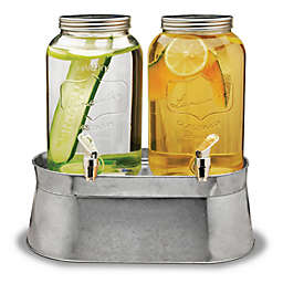 Circleware Lancaster 1-Gallon Dual Drink Beverage Dispensers in Clear
