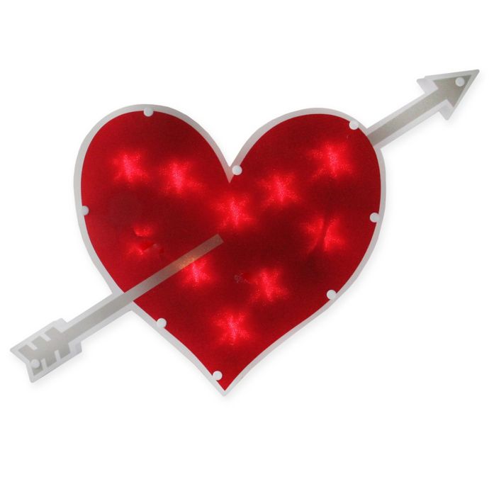 Sienna 18 Inch Lighted Cupid S Heart With Arrow Valentine S Day