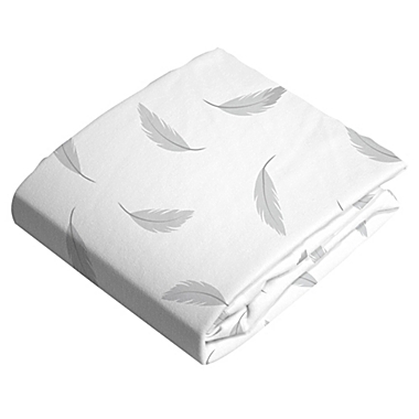 Kushies&reg; Feather Fitted Bassinet Sheet in Grey. View a larger version of this product image.