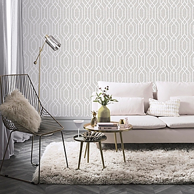 Arthouse New York Geo Wallpaper in Grey. View a larger version of this product image.