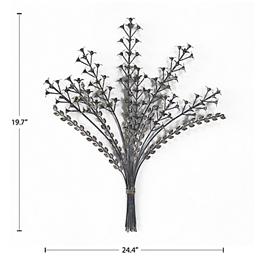 Bee &amp; Willow&trade; Farmhouse Wildflower 19.69-Inch x 24.41-Inch Metal Wall Art in Pewter. View a larger version of this product image.