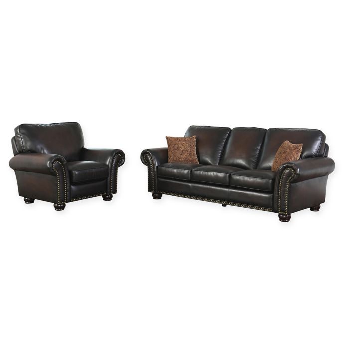 Abbyson living leather sofa