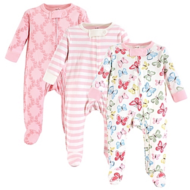Touched by Nature Size 3-6M 3-Pack Organic Cotton Butterfly Sleep and Play Footies. View a larger version of this product image.