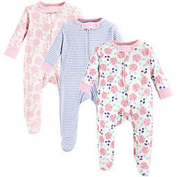Touched by Nature® Size 0-3M 3-Pack Organic Cotton Sleep and Play Sleeper in Pink Rose