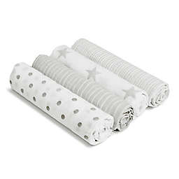 aden® by aden + anais® Dusty 4-Pack Cotton Muslin Swaddle Blankets in Grey