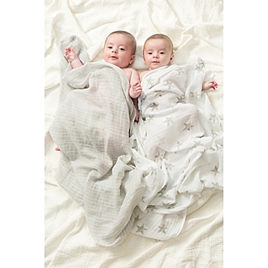 aden&reg; by aden + anais&reg; Dusty 4-Pack Cotton Muslin Swaddle Blankets in Grey. View a larger version of this product image.