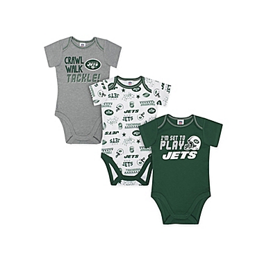 NFL Jets Size 6-12M 3-Piece Bodysuits. View a larger version of this product image.