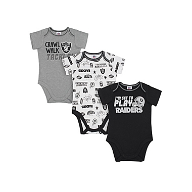 NFL Las Vegas Raiders 18 M 3-Pack Bodysuits. View a larger version of this product image.