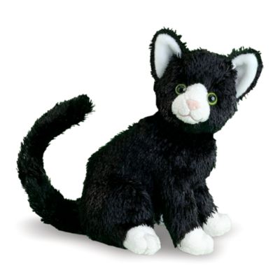 black and white stuffed cat