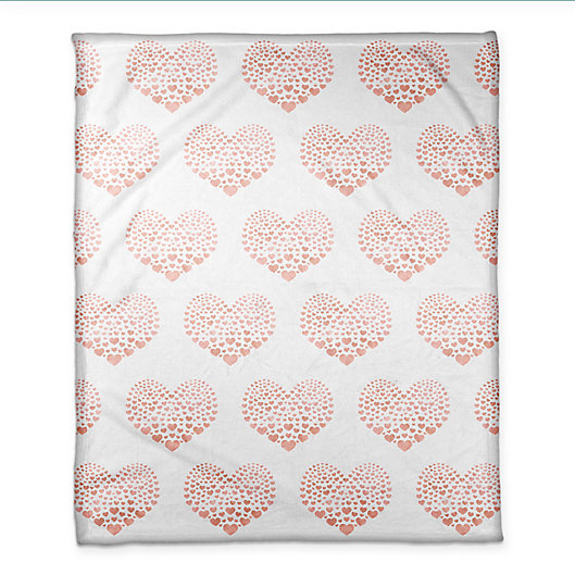 Alternate image 1 for Designs Direct Tiny Hearts Throw Blanket in Pink