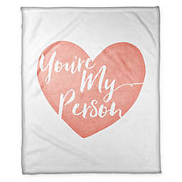 Designs Direct "You're My Person" Fleece Throw Blanket in Pink/White