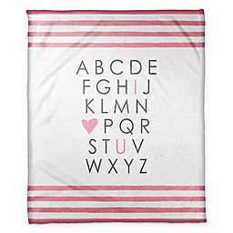 Designs Direct "I Heart You" Throw Blanket in Pink