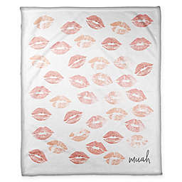 Designs Direct "Muah Lips" Throw Blanket in Pink